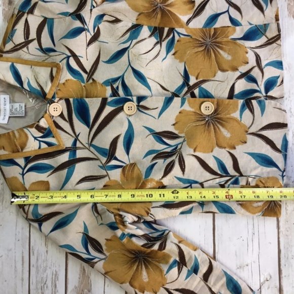 Newport News Vintage Tropical Floral Print Jacket - Picture 7 of 8